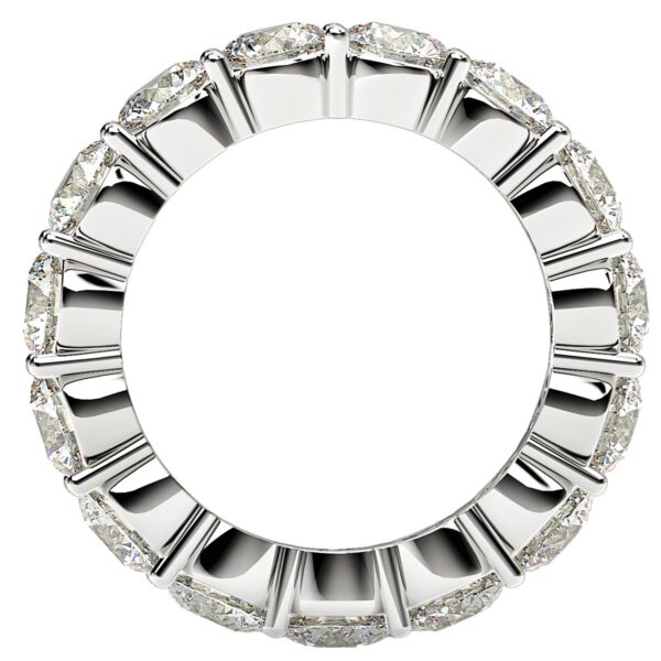 Round Cut Lab Grown Diamond Eternity Ring in 14k White Gold (5 cttw FG/VS2) - Image 3