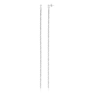 Sterling Silver Dangle Earrings with Textured Ovals