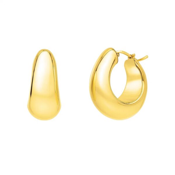Tapered Electroform Hoop Earrings in 14K Yellow Gold - Image 2