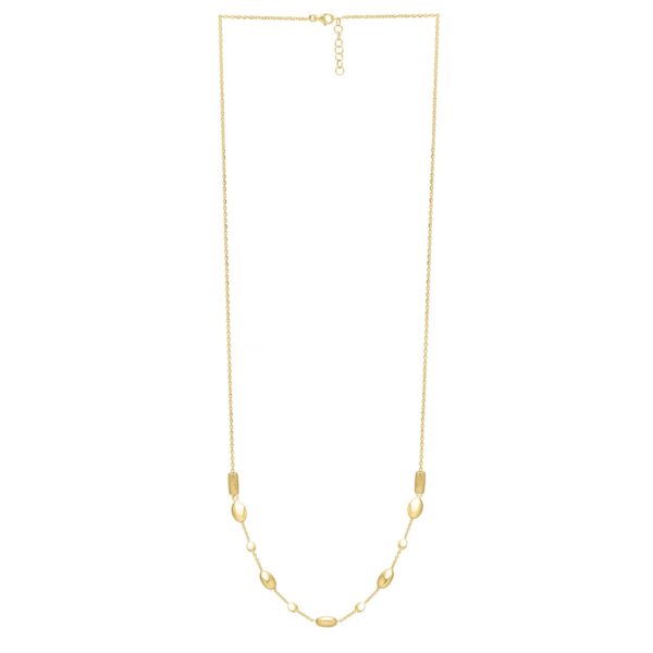 Adjustable Puff Pebble Necklace in 14K Yellow Gold - Image 2