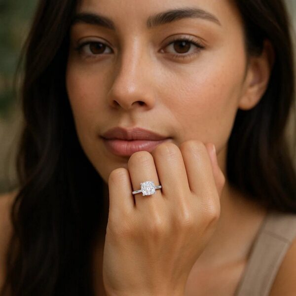 1 1/2 Carat Cushion Lab Grown IGI G/VS1 Diamond Solitaire Ring in 14K White Gold - Image 6