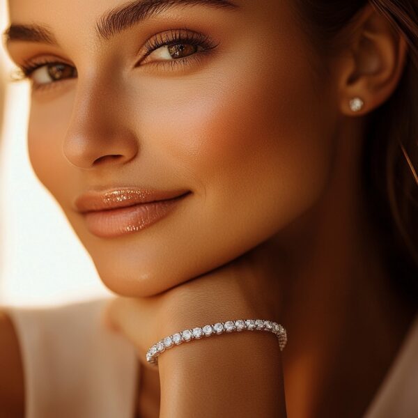 Lab Grown Round Diamond Tennis Bracelet in 14k White Gold (7 cctw F/G  VS2/SI1) - Image 4