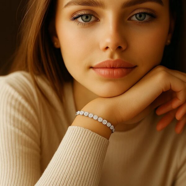Lab Grown Round Diamond Tennis Bracelet in 14k White Gold (5 cctw  F/G  VS2/SI1) - Image 4