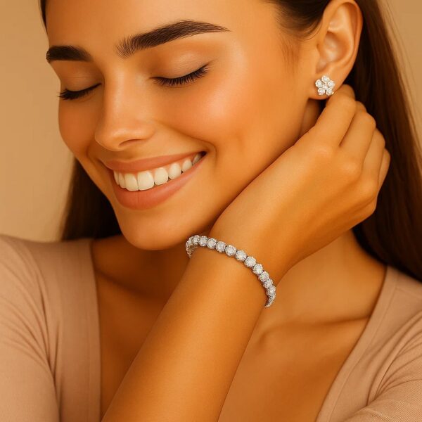 Lab Grown Round Diamond Tennis Bracelet in 14k White Gold (5 cctw  F/G  VS2/SI1) - Image 5