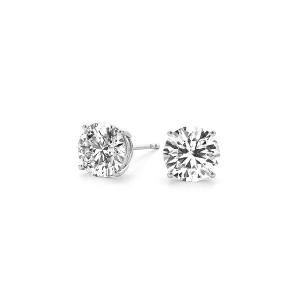 4 cttw Certified IGI Lab Grown Round Diamond Stud Earrings 14k White Gold(G/VS2) - Image 3