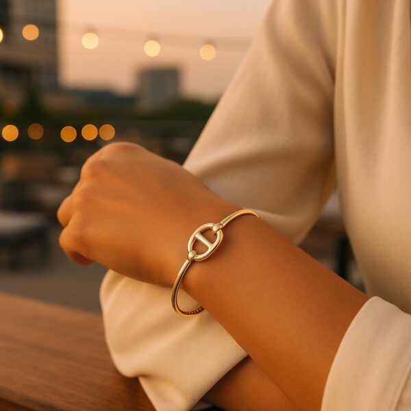 Single Mariner Link Bangle in 14K Yellow Gold (12.00 mm) - Image 4