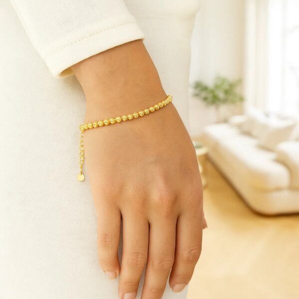 14K Yellow Gold Bead Bracelet (4.00 mm) - Image 3
