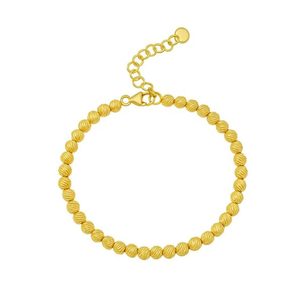 14K Yellow Gold Bead Bracelet (4.00 mm) - Image 4