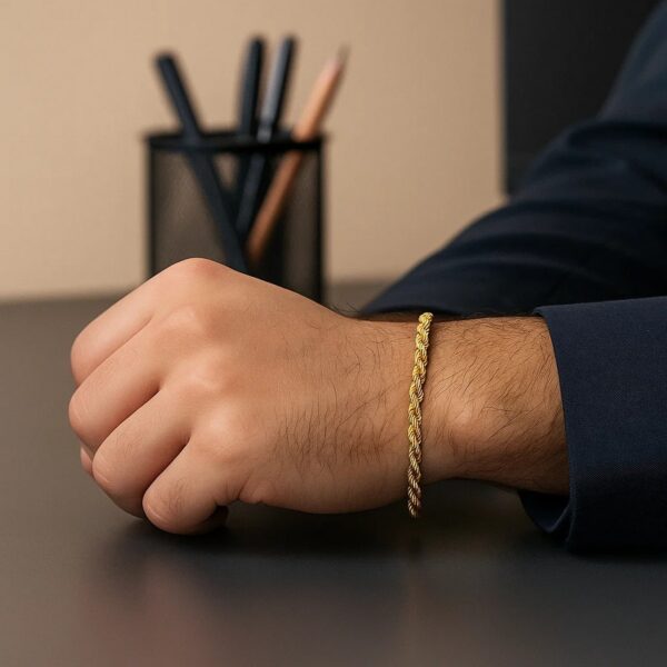 Lite Rope Chain Bracelet in 10k Yellow Gold  (4.00 mm) - Image 5