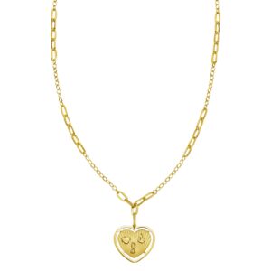 14K Yellow Gold Lucky Forever Heart Necklace