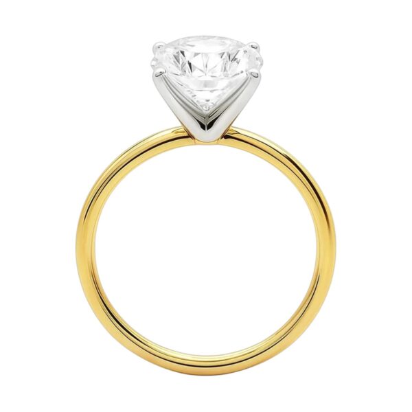 5 Carat Oval Lab Grown IGI G/VS1 Diamond Solitaire Ring in 14K Yellow Gold - Image 4