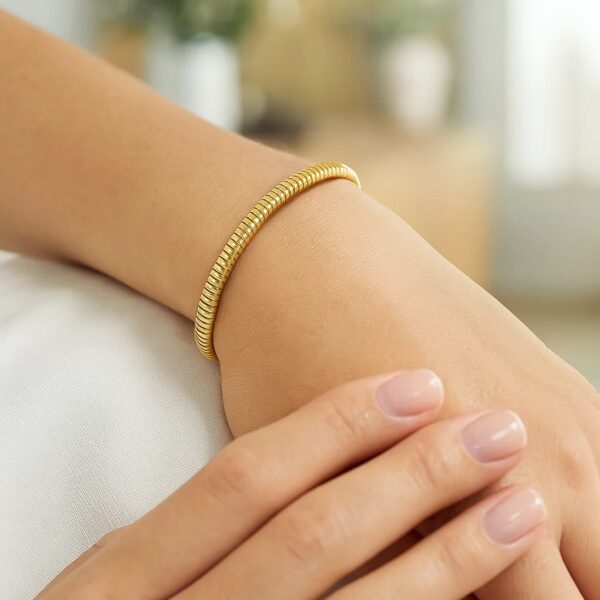 Tubogas Bracelet  in 14K Yellow Gold (5.00 mm) - Image 5