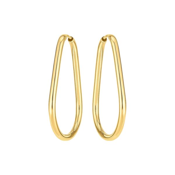 14k Yellow Gold Endless Pear Hoop Earrings - Image 2