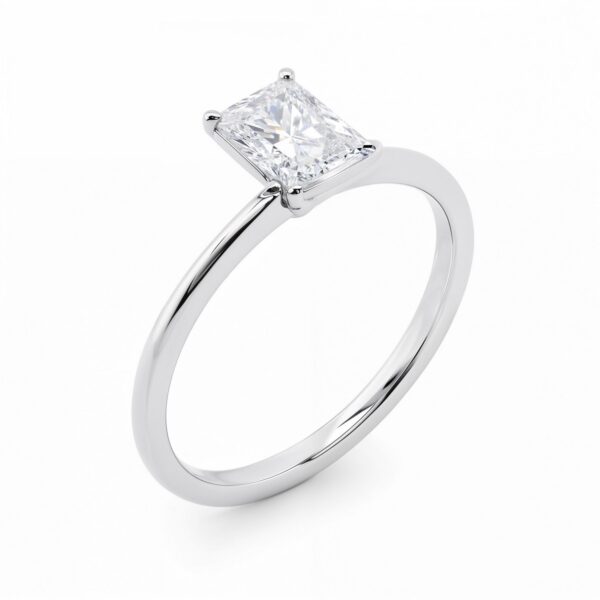 1 1/2 Carat Radiant Lab Grown IGI G/VS1 Diamond Solitaire Ring in 14K White Gold - Image 3