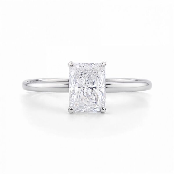 1 1/2 Carat Radiant Lab Grown IGI G/VS1 Diamond Solitaire Ring in 14K White Gold - Image 4