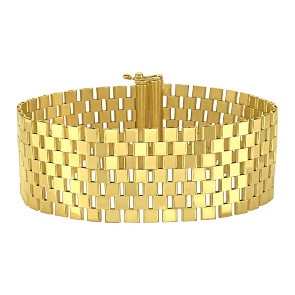 14K Yellow Gold Large Cobblestone Link Bracelet (22.90 mm) - Image 2