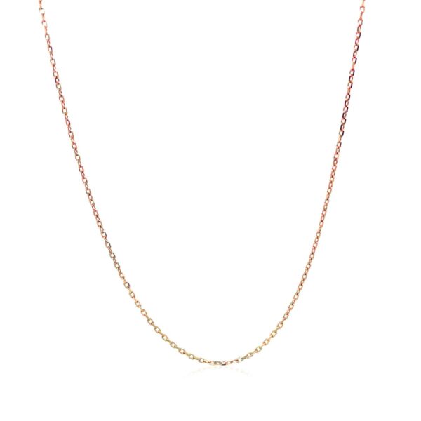 18k Rose Gold Diamond Cut Cable Link Chain (0.80 mm) - Image 2