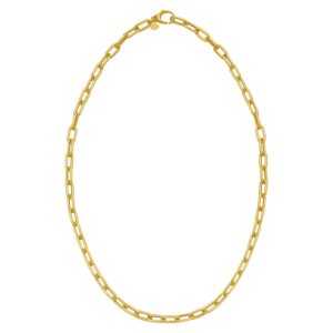 14K Yellow Gold Charm Lock Paperclip Chain