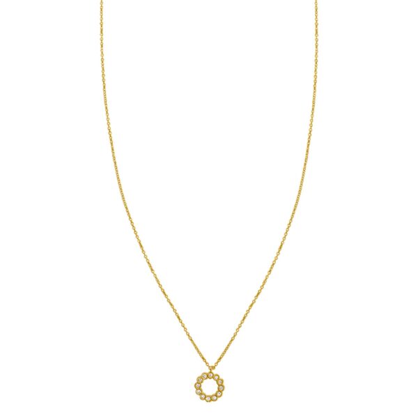Classic 14K Yellow Gold Petite Diamond Circle Necklace