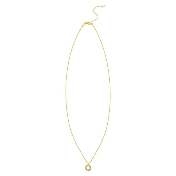 Classic 14K Yellow Gold Petite Diamond Circle Necklace - Image 2