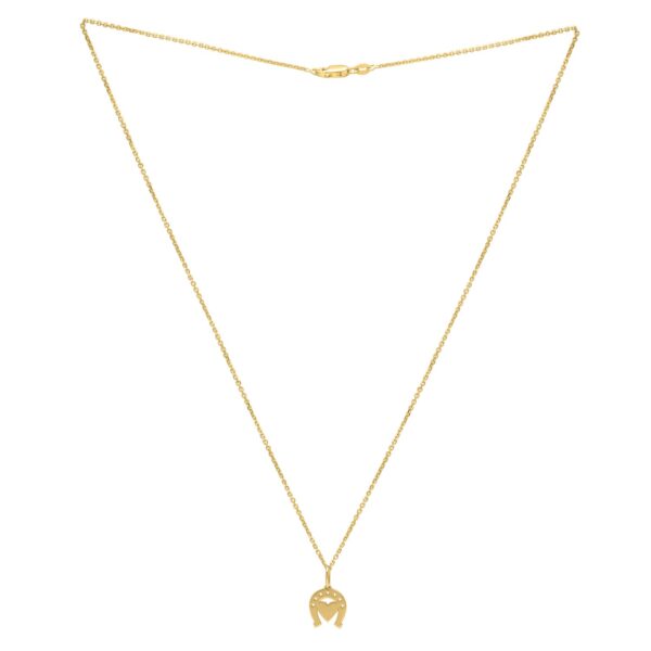 Heart and Horse Necklace in 14K Yellow Gold - Image 2