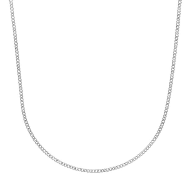 14k White Gold Light Gourmette Chain (2.20 mm) - Image 2