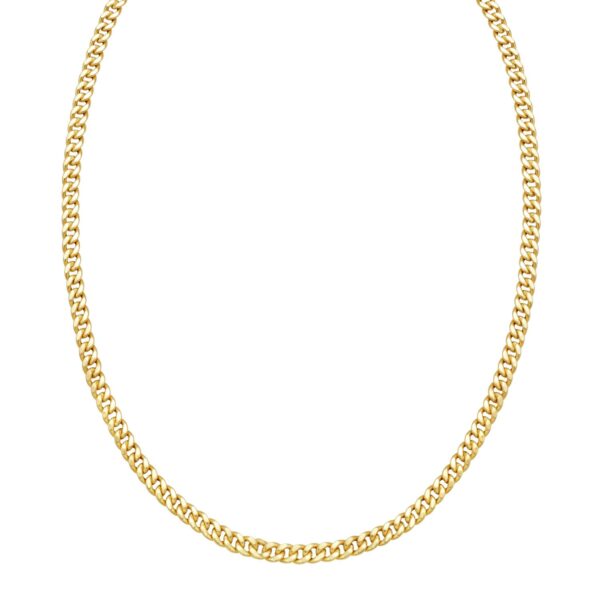 14K Yellow Gold Petite Faceted Cuban Link Chain Necklace (4.50 mm)
