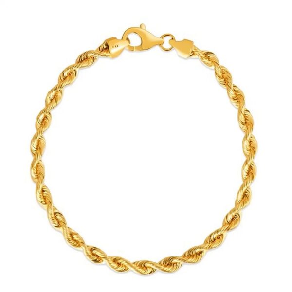 Silk Rope Chain Bracelet in 14k Yellow Gold  (4.30 mm) - Image 2