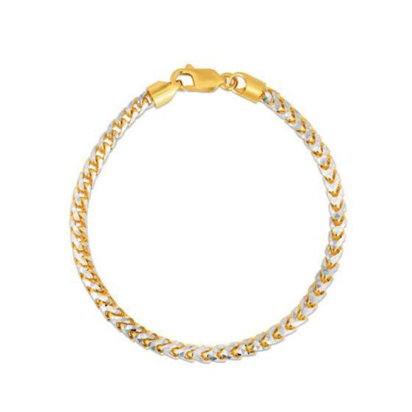 Round Pave Franco Chain Bracelet in 14k Yellow Gold  (4.00 mm) - Image 2