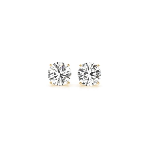 1 1/2 cttw Certified IGI Lab Grown Round Diamond Earrings 14k Yellow Gold(G/VS2)