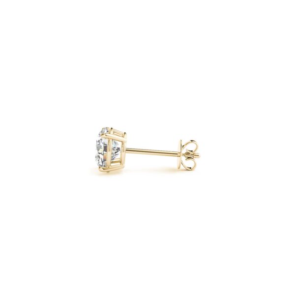 1 1/2 cttw Certified IGI Lab Grown Round Diamond Earrings 14k Yellow Gold(G/VS2) - Image 2