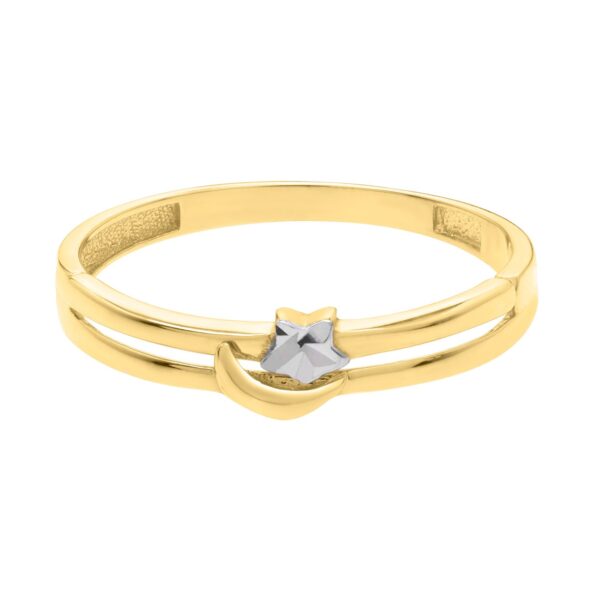Star & Moon Ring in 10K Two Tone Gold - Image 2