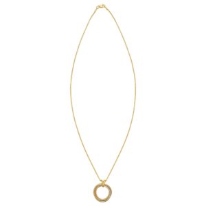 14K Tri Color Gold Interlocking Circle Pendant Necklace