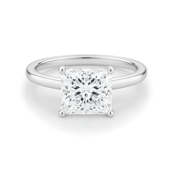 2 Carat Princess Lab Grown IGI G/VS1 Diamond Solitaire Ring in 14K White Gold - Image 4