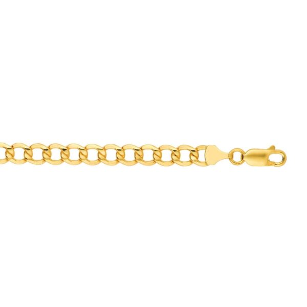 10k Yellow Gold Lite Curb Bracelet (6.20 mm) - Image 6