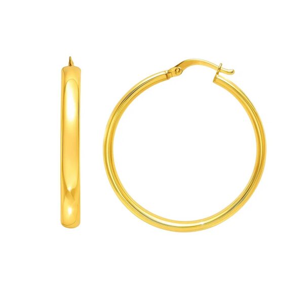 Medium Wedding Hoop Earrings in 14K Yellow Gold - Image 2