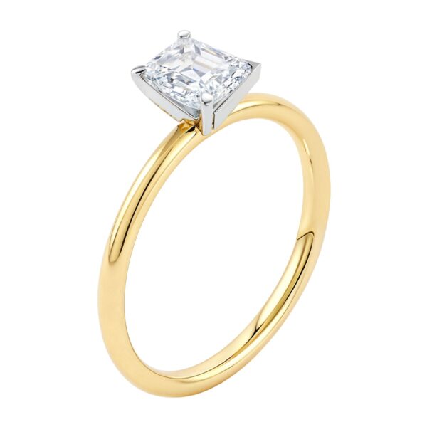 1 Carat Emerald Lab Grown IGI G/VS1 Diamond Solitaire Ring in 14K Yellow Gold - Image 3