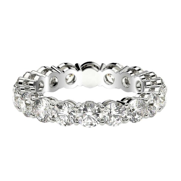 Round Cut Lab Grown Diamond Eternity Ring in 14k White Gold (2 cttw FG/VS2) - Image 2