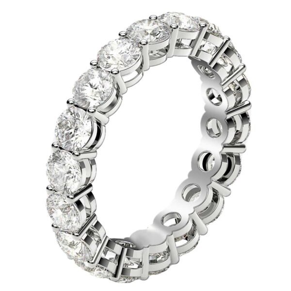 Round Cut Lab Grown Diamond Eternity Ring in 14k White Gold (2 cttw FG/VS2) - Image 4