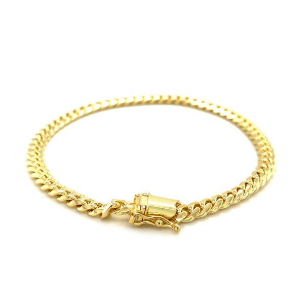 10k Yellow Gold Classic Miami Cuban Solid Bracelet (4.90 mm) - Image 3