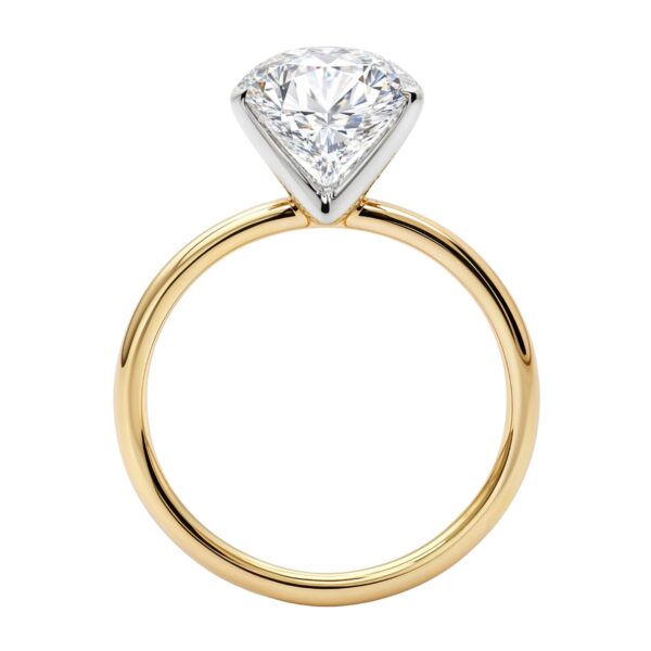 3 Carat Oval Lab Grown IGI G/VS1 Diamond Solitaire Ring in 14K Yellow Gold - Image 5