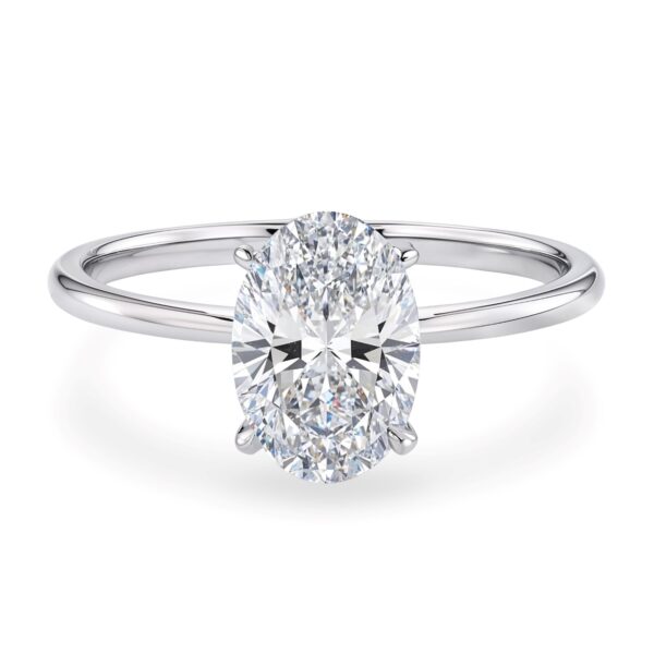 1 1/2 Carat Oval Lab Grown IGI G/VS1 Diamond Solitaire Ring in 14K White Gold - Image 4