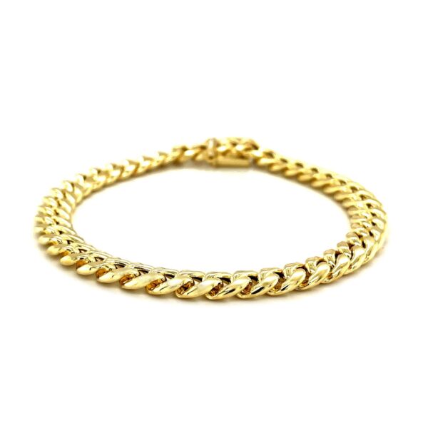 10k Yellow Gold Semi Solid Miami Cuban Bracelet (7.20 mm) - Image 2