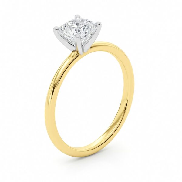 1 Carat Cushion Lab Grown IGI G/VS1 Diamond Solitaire Ring in 14K Yellow Gold - Image 3