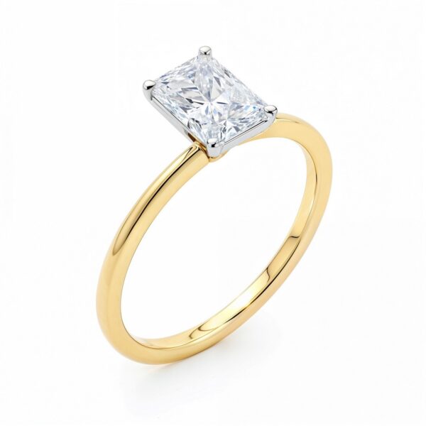 1.50Ct Radiant Lab Grown IGI G/VS1 Diamond Ring in 14K Yellow Gold - Image 3