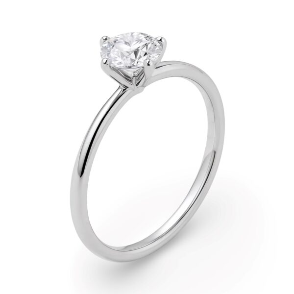 1 Carat Round Lab Grown IGI G/VS1 Diamond Solitaire Ring in 14K White Gold - Image 4
