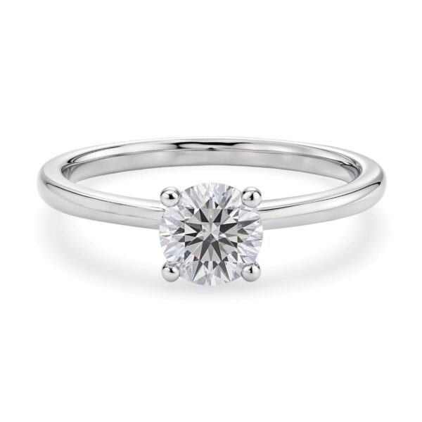 1 Carat Round Lab Grown IGI G/VS1 Diamond Solitaire Ring in 14K White Gold - Image 5