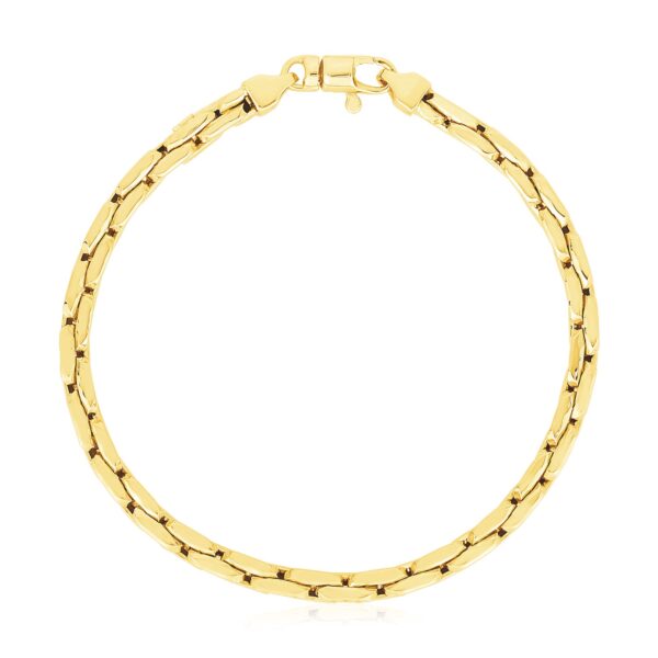 14k Yellow Gold High Polish Compressed Cable Link Bracelet (4.50 mm) - Image 2