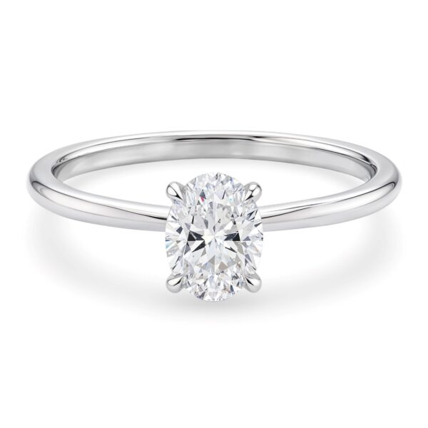 1 Carat Oval Lab Grown IGI G/VS1 Diamond Solitaire Ring in 14K White Gold - Image 4