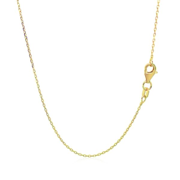 18k Yellow Gold Diamond Cut Cable Link Chain (0.80 mm) - Image 4